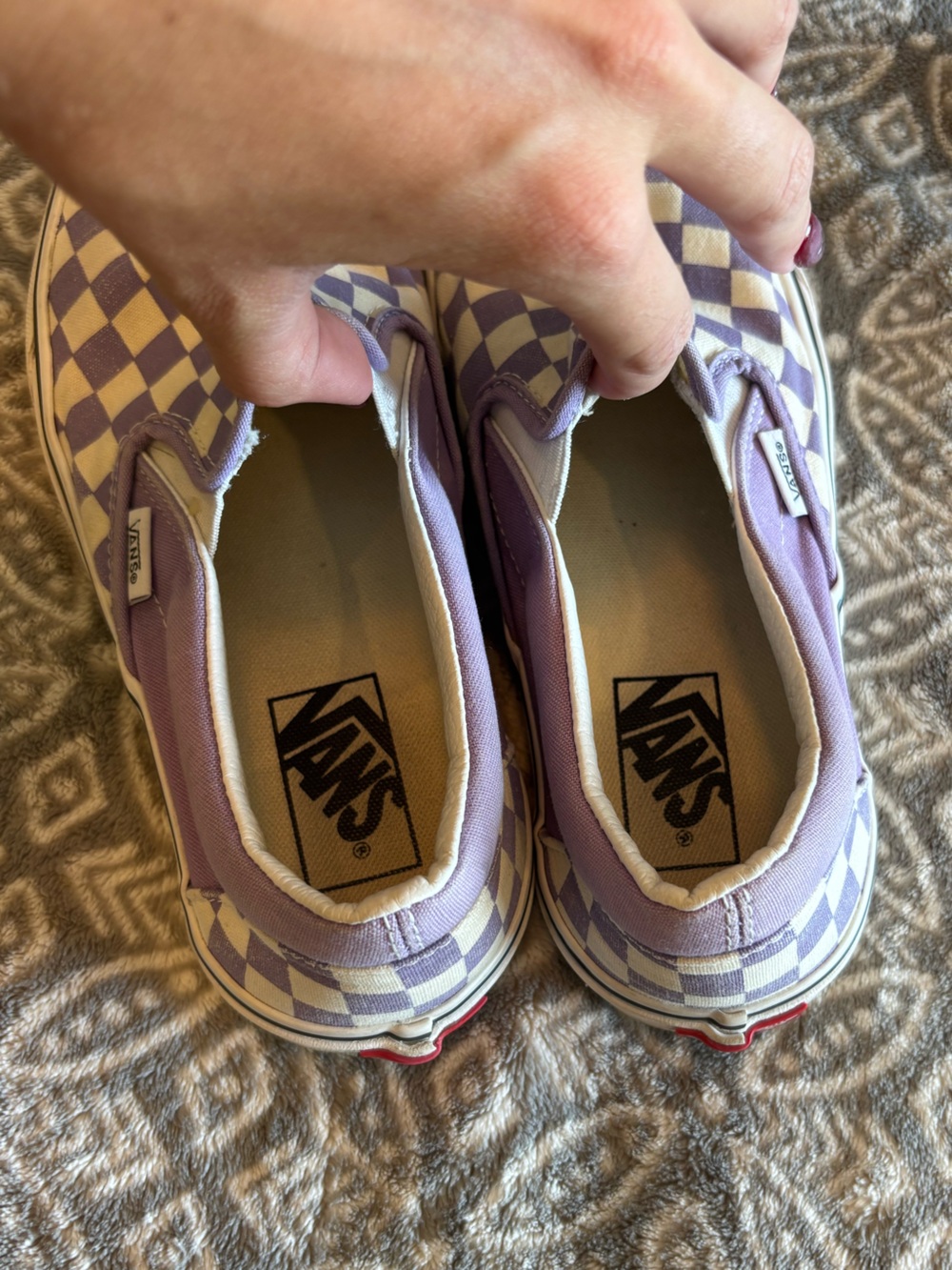 Vans Classic Slip-On Checkerboard Shoe Soft Orchid Purple 7.5M/9W - Picture 8 of 8